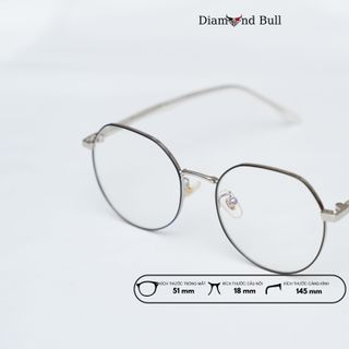 Kính Mắt Thời Trang Nam Nữ Diamond Bull Store Gọng Kim Loại Chống Ánh Sáng Xanh Tia UV 5-81072B