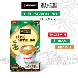 Cà phê hòa tan sữa đá Napoli Coffee 4in1 từ Arabica/Robusta hạt SẠCH bổ sung Socola 29g/gói giá sỉ