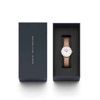 ĐỒNG HỒ NỮ CAO CẤP D.W PETITE ROMAN NUMERALS DÂY LƯỚI MẶT TRÒN 1