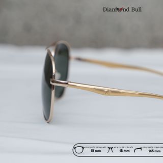 Kính Râm Mát Nam Nữ Thời Trang Diamond Bull Store Dáng Tròn Gọng Kim Loại Mắt Râm Chống Tia UV 30-X-KL