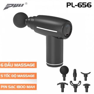 Súng massage cầm tay mini Puli PL-656 - 6 đầu cải tiến giảm đau nhức, căng cơ toàn thân