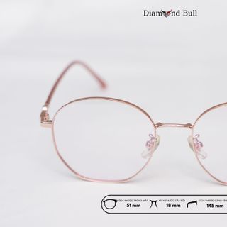 Mắt Kính Thời Trang Nam Nữ Diamond Bull Store Gọng Kim Loại Chống Ánh Sáng Xanh Tia UV 8-8042h