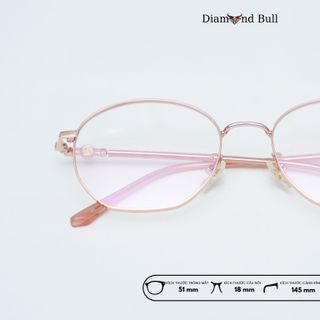 Mắt Kính Thời Trang Nam Nữ Diamond Bull Store Gọng Kim Loại Chống Ánh Sáng Xanh Tia UV 8-8042h