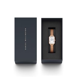 ĐỒNG HỒ NỮ CAO CẤP D.W QUADRO ROMAN NUMERALS DÂY LƯỚI MẶT CHỮ NHẬT 1