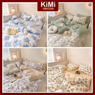 Ga Giường Kèm 2 Vỏ Gối Chất Liệu Cotton Cao Cấp Mát Mịn Miễn Phí Bo Chun m4, m6, m8 - CHƯA GỒM CHĂN
