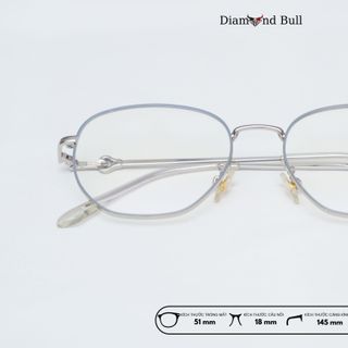 Kính Mắt Thời Trang Nam Nữ Diamond Bull Store Gọng Kim Loại Chống Ánh Sáng Xanh Tia UV 39-B-KL