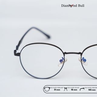 Kính Mắt Thời Trang Nam Nữ Diamond Bull Store Gọng Kim Loại Chống Ánh Sáng Xanh Tia UV 39-B-KL