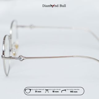 Kính Mắt Thời Trang Nam Nữ Diamond Bull Store Gọng Kim Loại Chống Ánh Sáng Xanh Tia UV 39-B-KL