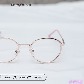 Kính Mắt Thời Trang Nam Nữ Diamond Bull Store Gọng Kim Loại Chống Ánh Sáng Xanh Tia UV 35-H-KL