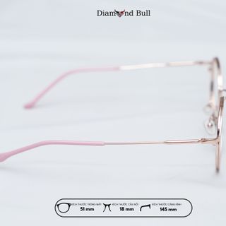 Kính Mắt Thời Trang Nam Nữ Diamond Bull Store Gọng Kim Loại Chống Ánh Sáng Xanh Tia UV 35-H-KL