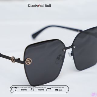Mắt Kính Râm Mát Nam Nữ Thời Trang Diamond Bull Store Dáng Vuông Gọng Nhựa Mắt Râm Chống Tia UV 23-2502C1