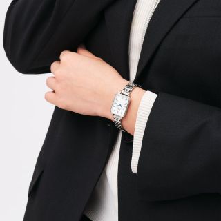 ĐỒNG HỒ NỮ CAO CẤP D.W PETITE ROMAN NUMERALS DÂY THÉP MẶT CHỮ NHẬT 1