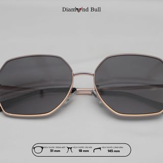 Mắt Kính Râm Mát Nam Nữ Thời Trang Diamond Bull Store Dáng Vuông Gọng Kim Loại Mắt Râm Chống Tia UV 24-2132C3