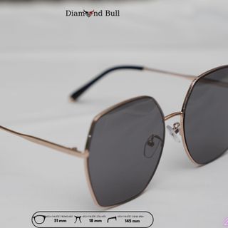 Mắt Kính Râm Mát Nam Nữ Thời Trang Diamond Bull Store Dáng Vuông Gọng Kim Loại Mắt Râm Chống Tia UV 24-2132C3