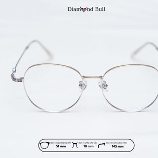 Kính Mắt Thời Trang Nam Nữ Diamond Bull Store Gọng Kim Loại Chống Ánh Sáng Xanh Tia UV 36-B-KL