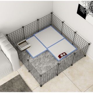 COMBO 12 TẤM LƯỚI 35x35cm - Tấm Ghép Làm Chuồng Quây Cho Chó Mèo Thú Cưng -TẶNG 24 CHỐT