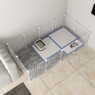 COMBO 12 TẤM LƯỚI 35x35cm - Tấm Ghép Làm Chuồng Quây Cho Chó Mèo Thú Cưng -TẶNG 24 CHỐT
