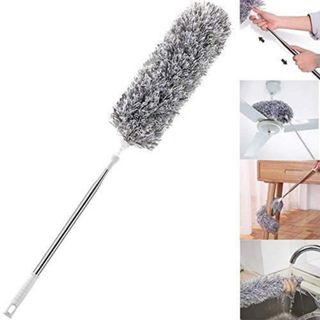 Chổi Quét Trần Bằng Sợi Vải Siêu Nhỏ Inox Cán Dài Gấp Gọn Thông Minh Cao Cấp Đầu Chổi Linh Hoạt Bẻ Cong KiMi Decor