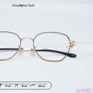 Kính Mắt Thời Trang Nam Nữ Diamond Bull Store Gọng Kim Loại Chống Ánh Sáng Xanh Tia UV 32-V-KL