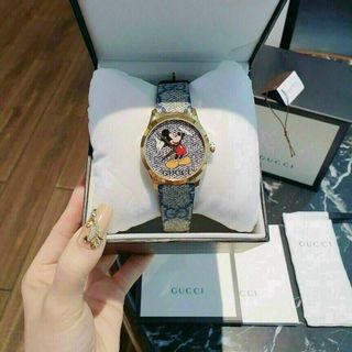 HOT SALE: ĐỒNG HỒ SIÊU CẤP GU CII MẶT MICKEY DÂY DA MÁY THUỴ SỸ 1