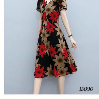 Đầm dự tiệc thiết kế dáng xoè dự tiệc chất liệu voan in hoa, mềm mại, sang trong,thanh lịch HN18