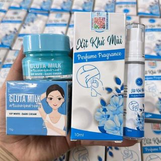 COMBO Kem Thâm Nách Gluta Milk Thái Lan 15g & Xịt Khử Mùi 10ml