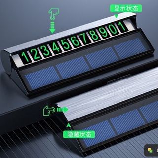Bảng Số Điện Thoại Ô Tô Đèn Led Màu Xanh Cảm Ứng Sử Dụng Năng Lương Mặt Trời Hợp Kim Nhôm Cho Mọi Loại Xe