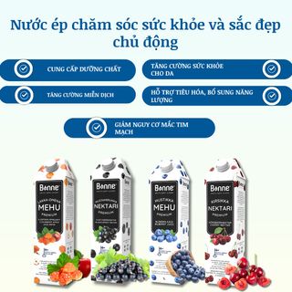Nước Ép Cherry Bonne Từ Trái Cây Thật Và Nước Suối Tinh Khiết Nhập Khẩu Phần Lan Không Chất Bảo Quản Độc Hại - 1 Lít