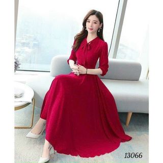 Đầm  midi ( ngang bắp chân) trung niên sang trọng cho mẹ bigsize thiết kế dáng xòe đẹp cao cấp dự tiệc N45