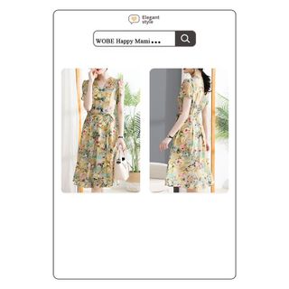 Đầm trung niên cho mẹ sang trọng bigsize cao cấp dự tiệc thiết kế dáng xòe in hoa đẹp P07