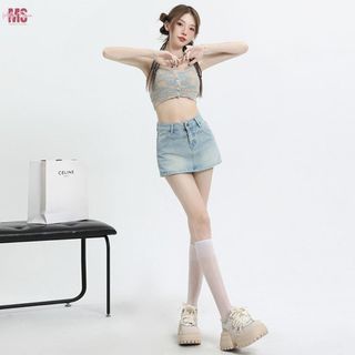 Chân Váy Jean Ngắn Dáng Chữ A Có Quần Mặc Trong