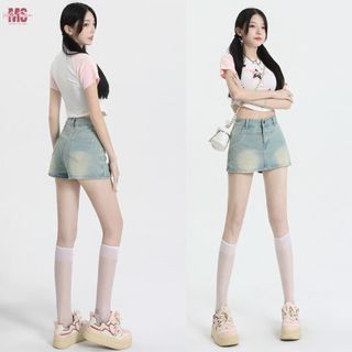 Chân Váy Jean Ngắn Dáng Chữ A Có Quần Mặc Trong