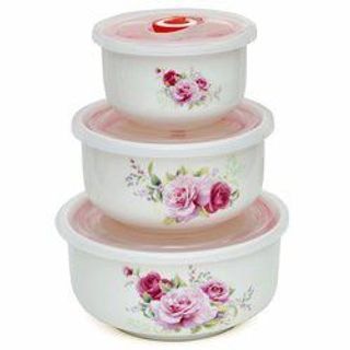 Bộ 3 Bát Sứ Nắp Hít Chân Không/ Lạnh Không Tai (THÙNG 28B)