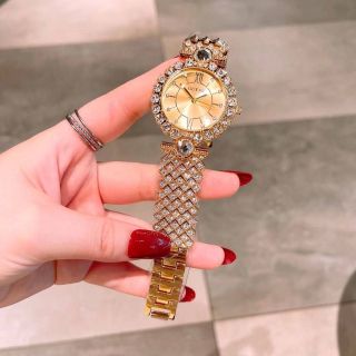 ĐỒNG HỒ NỮ THỜI TRANG GUE S DÂY KIM LOẠI ĐÍNH ĐÁ 35MM 2