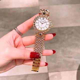 ĐỒNG HỒ NỮ THỜI TRANG GUE S DÂY KIM LOẠI ĐÍNH ĐÁ 35MM 2
