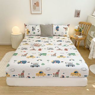 Bộ Set CHƯA GỒM CHĂN 3 Món Ga Gối - Thành Phần 100% Cotton Tự Nhiên - KiMi_Decor
