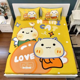 Bộ Set CHƯA GỒM CHĂN 3 Món Ga Gối - Thành Phần 100% Cotton Tự Nhiên - KiMi_Decor