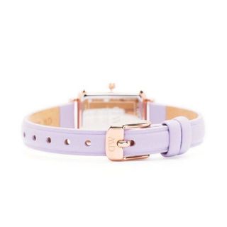 ĐỒNG HỒ NỮ CAO CẤP D.W QUADRO LAVENDER DÂY DA TÍM MẶT CHỮ NHẬT