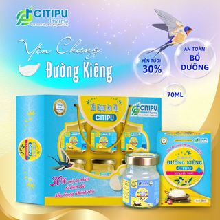 XÁCH 6 HŨ YẾN CHƯNG CAO CẤP ĐƯỜNG KIÊNG HÀM LƯỢNG 30% YẾN CITIPU