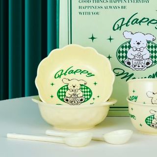 Sét Sứ 6 Món Vịt Vàng, Gấu hồng, Cún xanh (THÙNG 24B)