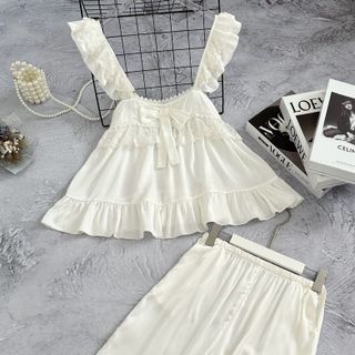 Đồ bộ lửng trơn tiểu thư dây