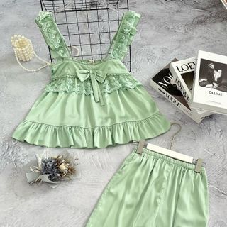 Đồ bộ lửng trơn tiểu thư dây