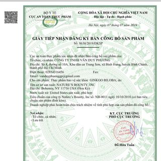 Viên uống Ginkgo Biloba 60mg Nature's Bounty hỗ trợ tăng cường tuần hoàn não (60 viên)