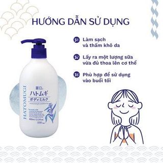 Sữa Dưỡng Thể Hatomugi Làm Sáng Da Ban Đêm 400ml