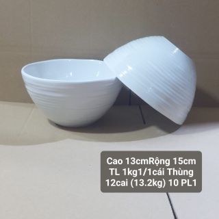 Tô lòng sâu màu trắng melamine A5 cao cấp giá sỉ