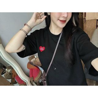 SET BỘ ĐỒ NGẮN MẶC NHÀ ĐI CHƠI DẠO PHỐ CỔ TRÒN THÊU TRÁI TIM CHẤT THUN COTTON THOÁNG MÁT -HTM FASHION