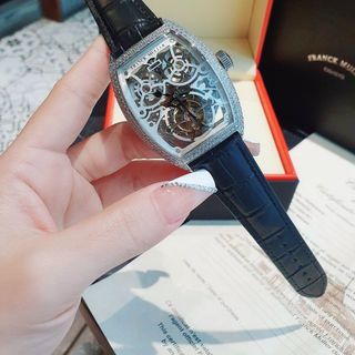 ĐỒNG HỒ NAM SIÊU CẤP F.RANK MU.LLER MÁY CƠ LỘ MẶT VIỀN ĐÁ
