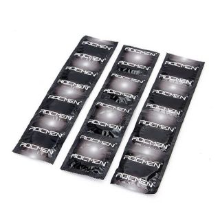 Bao cao su Rocmen đen Long Shock 4 in 1 kéo dài thời gian ( Hộp 12 cái)