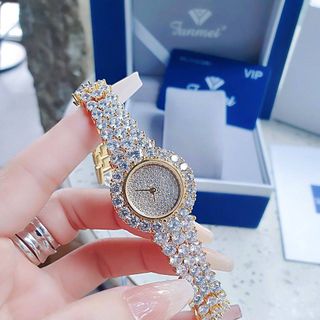 ĐỒNG HỒ NỮ CHÍNH HÃNG FUNMEI F00 FULL ĐÁ PHA LÊ ĐI KÈM TEM KÍCH HOẠT ĐIỆN TỬ BẢO HÀNH CHÍNH HÃNG 1