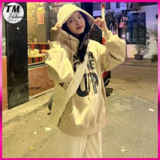 ÁO HOODIE CẶP ĐÔI NAM NỮ FORM RỘNG CÓ NÓN TRÒNG ĐẦU IN CHỮ NEVER GIVE UP -HTM FASHION